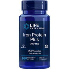 Life Extension Iron Protein Plus 300mg, 100 capsules (Expiry Sept 2025)
